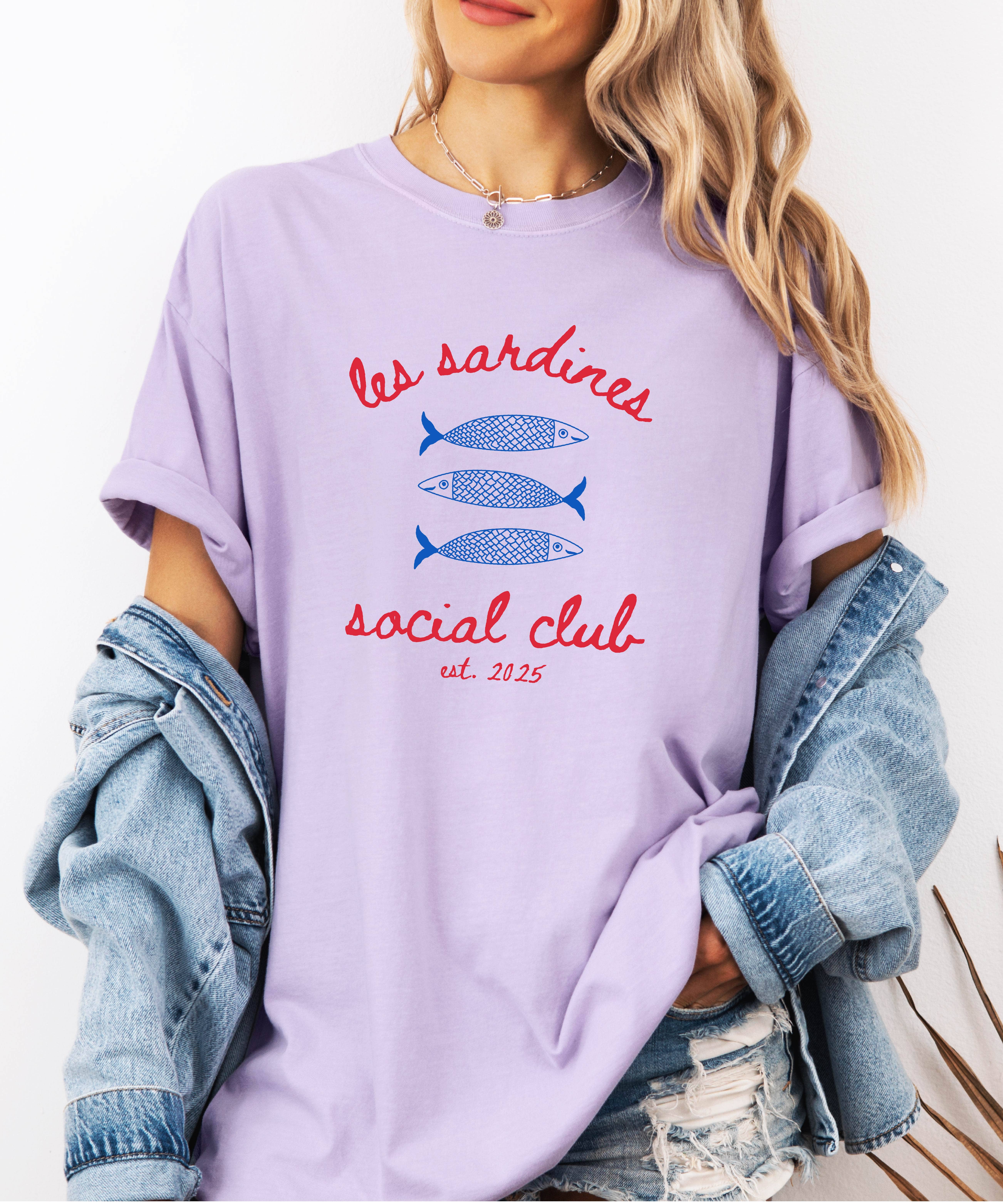 P E T I T R U E - Vendita all'ingrosso Tunica - Donna - T-shirt vintage Comfort Colors con stampa Sardine, stile estivo2