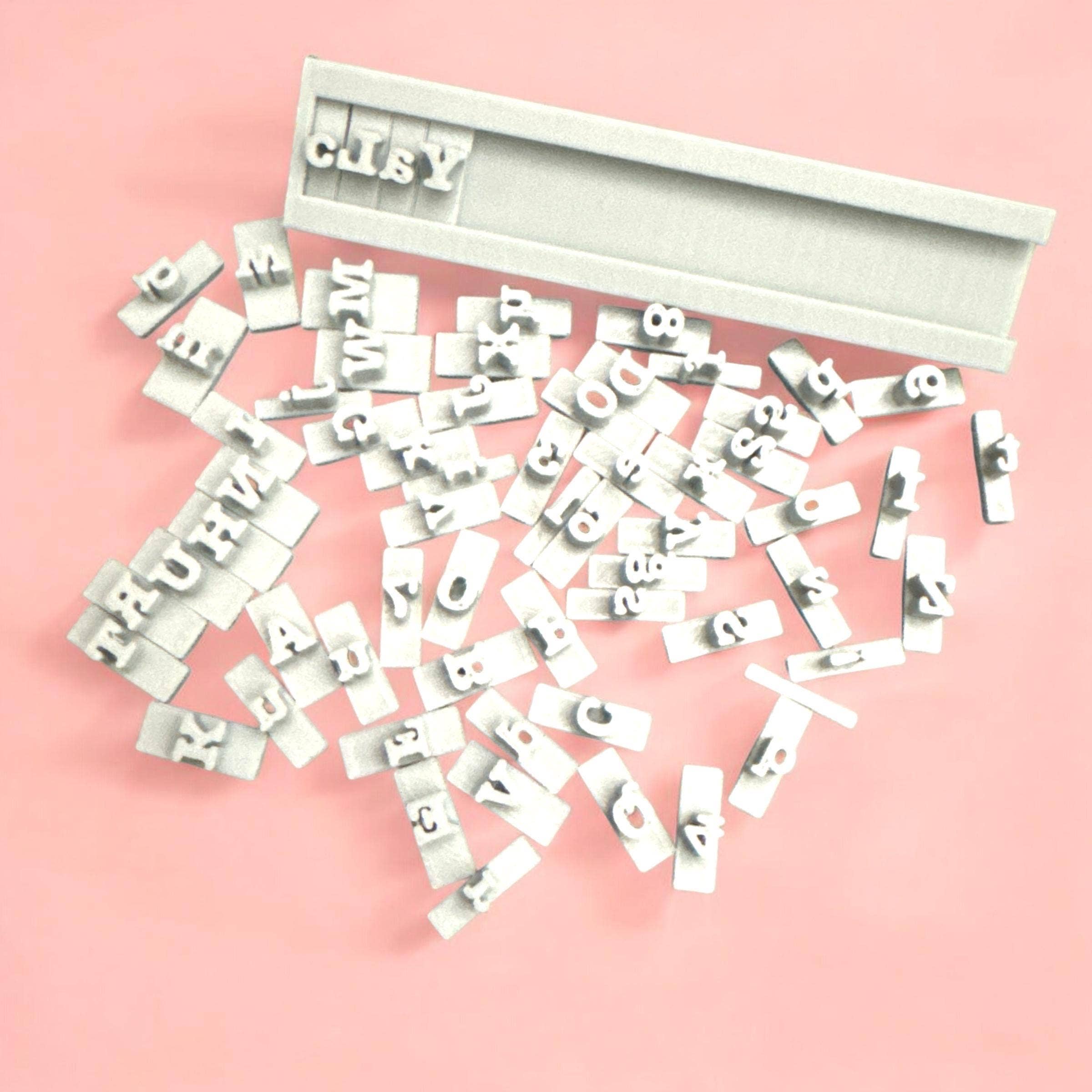 Roussell Prints and Demand LLC - Vendita all'ingrosso Attrezzature per lavoretti e fai da te - Set di timbri con alfabeto e lettere. Argilla polimerica / Fondente0