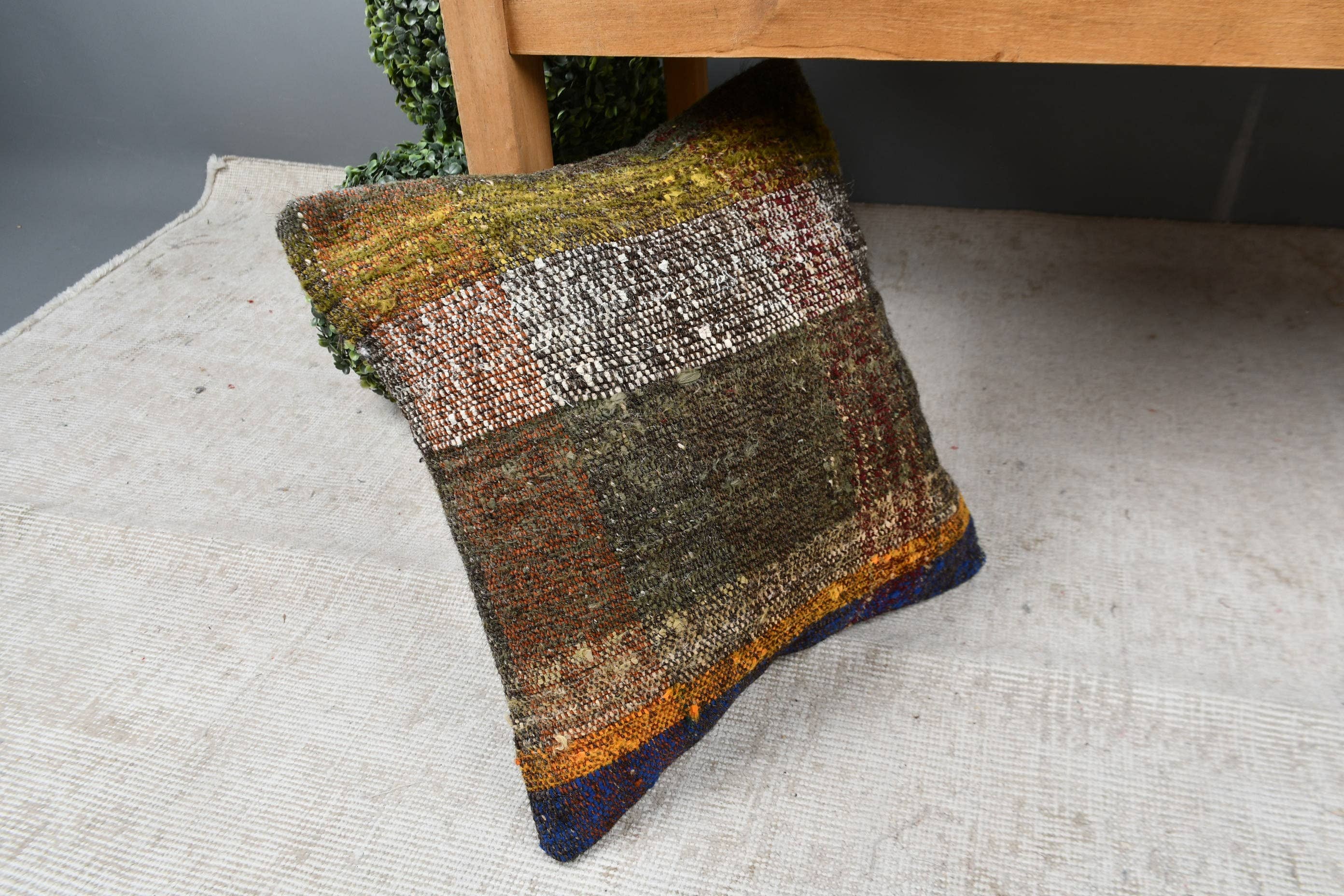 The Loom Wholesale – wholesale Prydnadskuddfodral – Vintage Kilim Kuddfodral, Boho, Brun Nyans, 40x40-218516