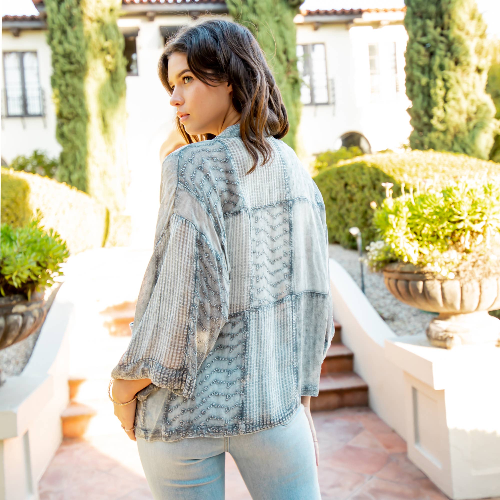 Young Threads - Wholesale Kimono - Women's - Western Bohemian Georgette Kimono Shirt2