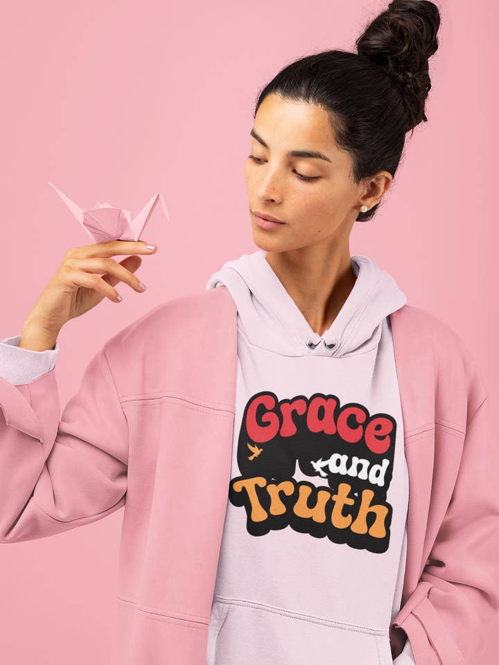 Grace and Truth Retro Unisex Hoodie – Bold Faith-Inspired Design for Everyday Comfort for wholesale by Encore2wo
