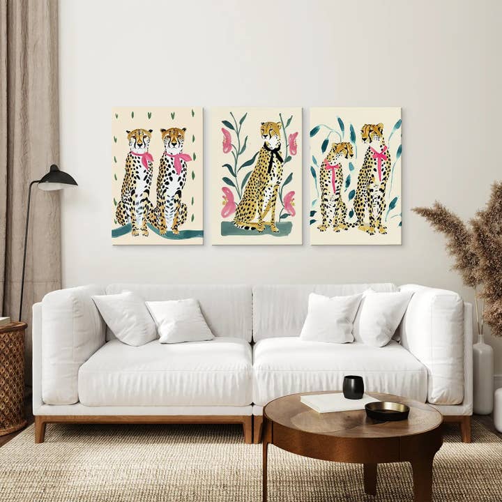 Art Lane - Wholesale Art Print - Funny Leopard Poster. Modern Wall Art Print. Beige & Pink