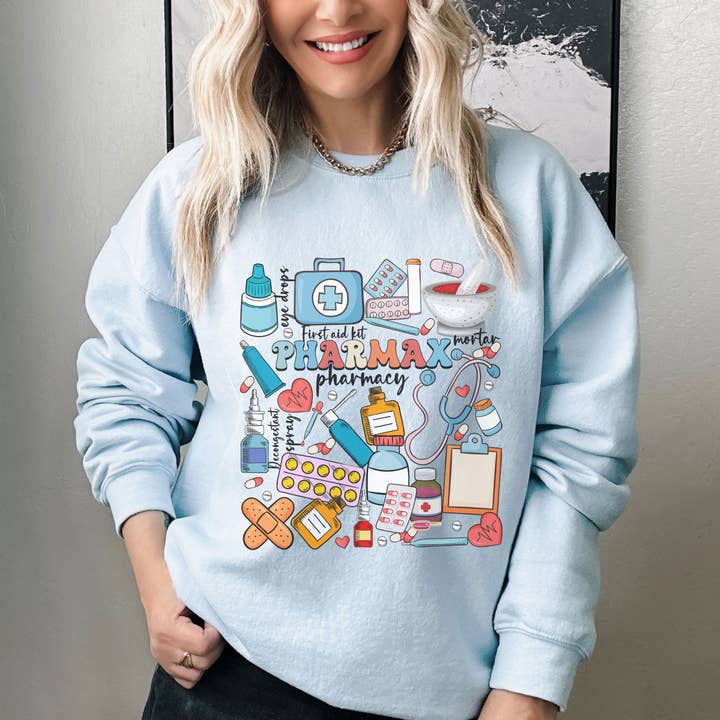 NVC Ecommerce LLC - Wholesale Graphic Sweatshirt - Women's - Funny Pharmacy Life Sweatshirt, Pharmacist Sweater, Pharmacy2