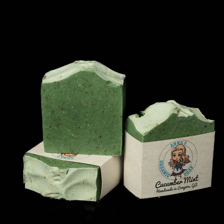 Cucumber Mint Soap Bar, Spearmint, All Natural, Relaxing for wholesale by Anna's Organic Soap