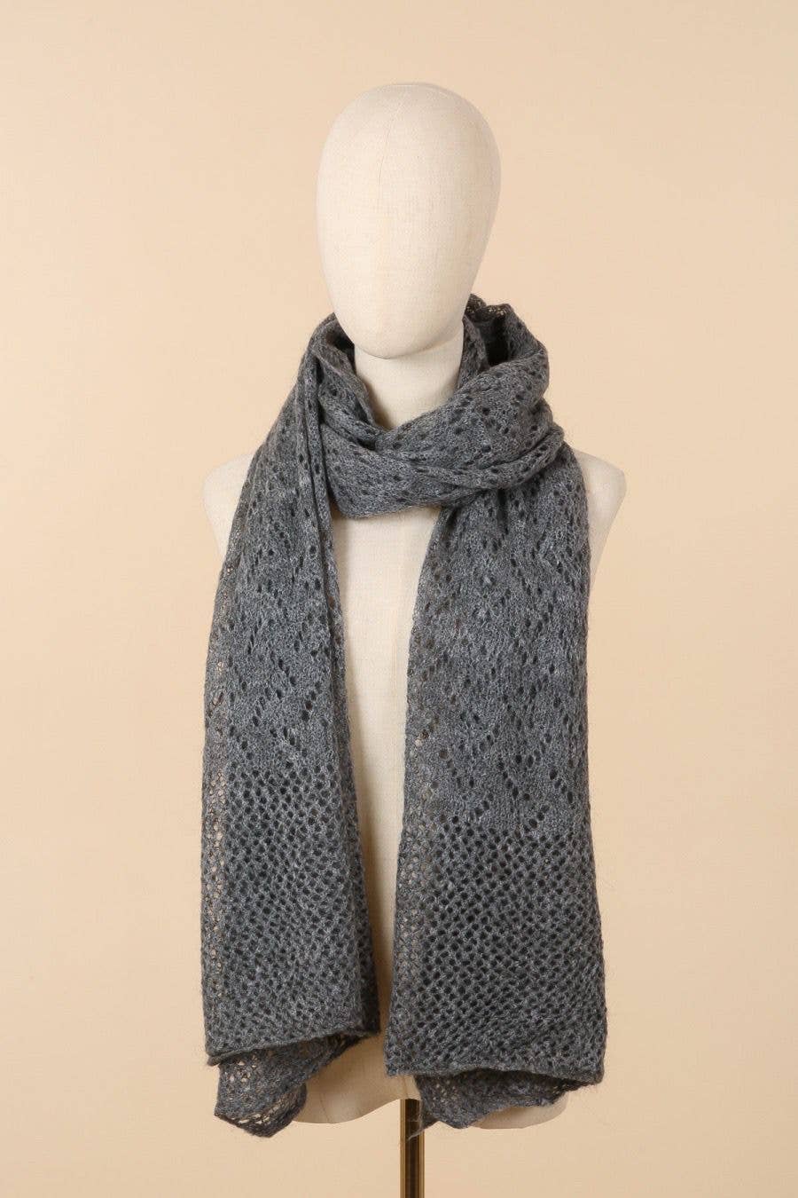 NAÏS PARIS - Wholesale Scarf - Women's - OPENWORK MOHAIR WOOL SHAWL30