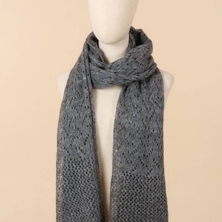 NAÏS PARIS - Wholesale Scarf - Women's - OPENWORK MOHAIR WOOL SHAWL30