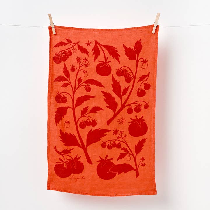 Tomato Tea Towel - Bestselling Bright Absorbent Linen for wholesale by Elana Gabrielle