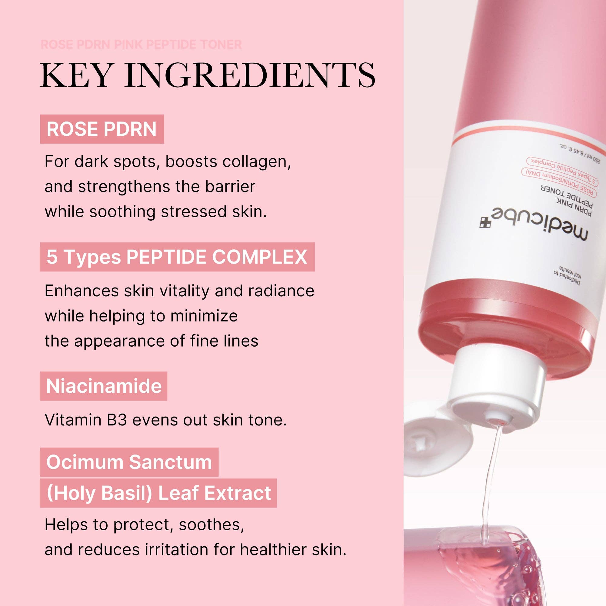 Kosmic - Kbeauty Skincare - Venta al por mayor Tónico facial - [Medicube] Tónico PDRN con Péptidos Rosados, 250 ml2