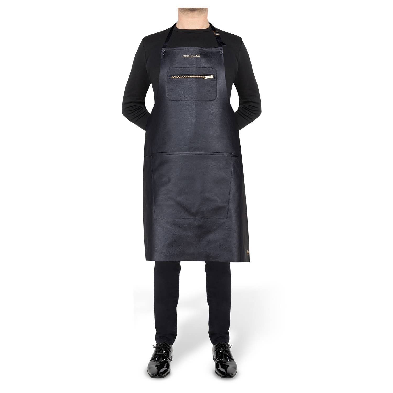 BIDKhome - Wholesale Apron - Black Leather Zipper Style Apron1