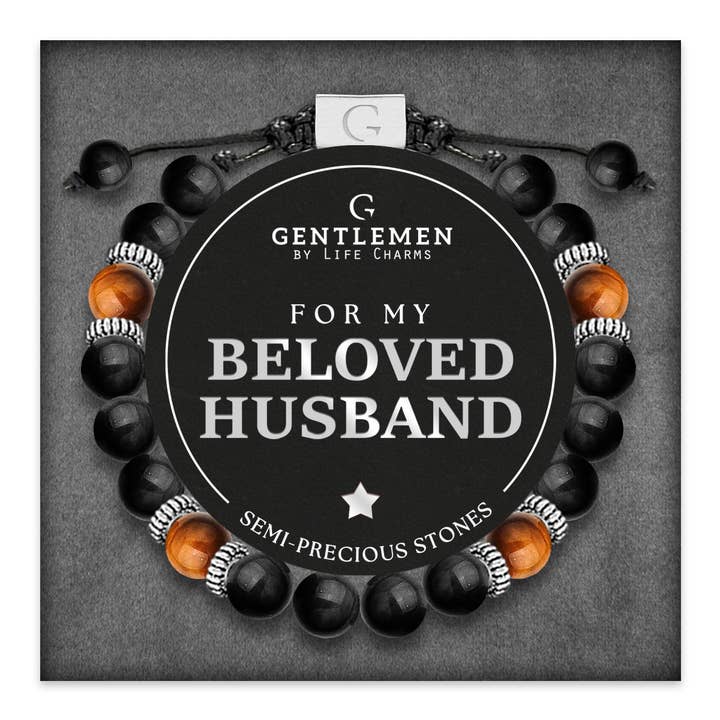 Bracelet semi-précieux ajustable pour homme pour la vente par Life Charms