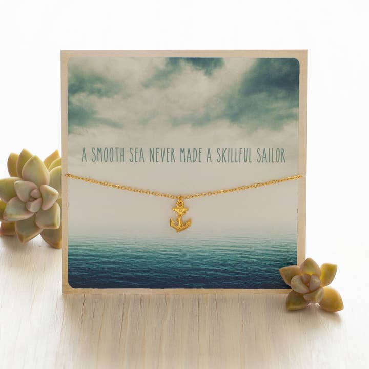 Carded Gift Necklace - Anchor for wholesale by Amano Studio