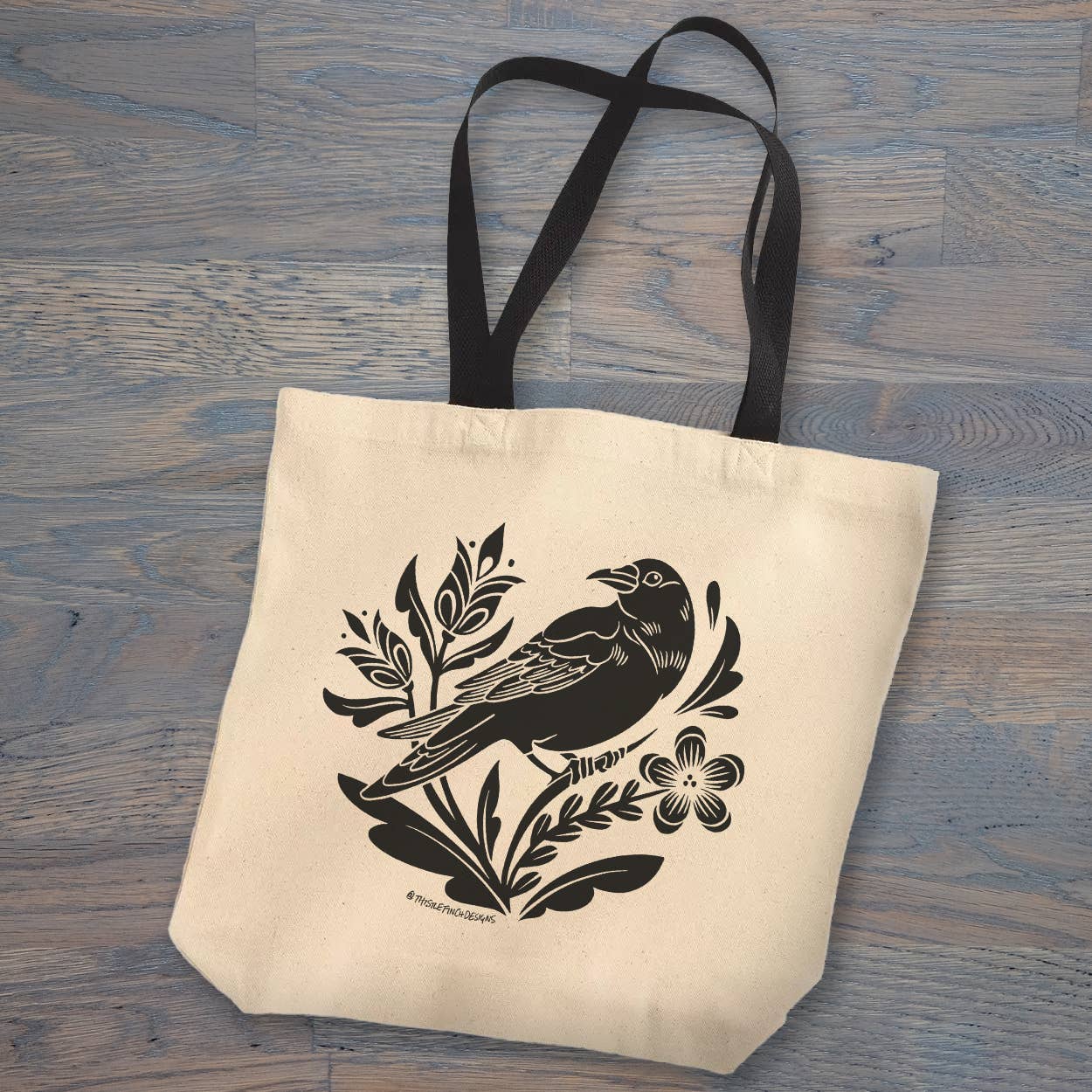 Thistle Finch Designs - Vendita all'ingrosso Borsa tote - Unisex - Borsa a tracolla olandese Crow Distelfink PA1