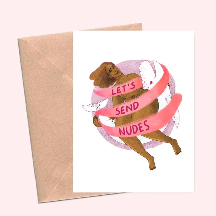 Cat Rocketship - Wholesale Love Card - Let's Send Nudes - FWB or Love Card