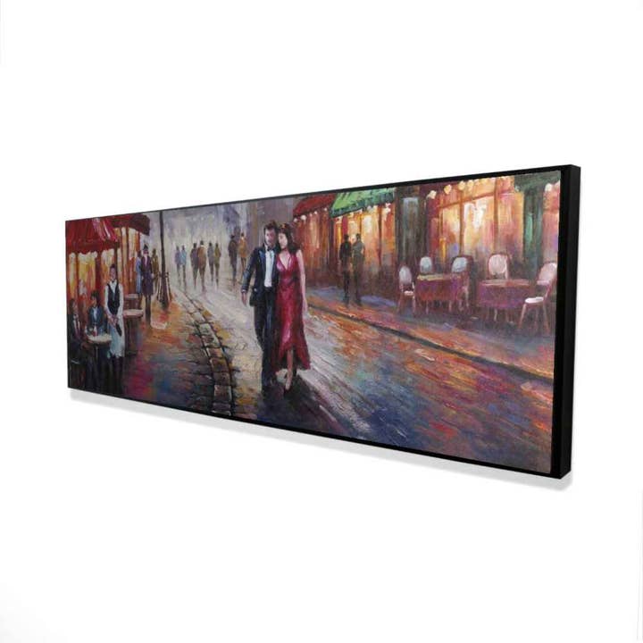 Couple Habillé sur Toile | Art Encadré Villes Bleues pour la vente par BEGIN HOME DECOR