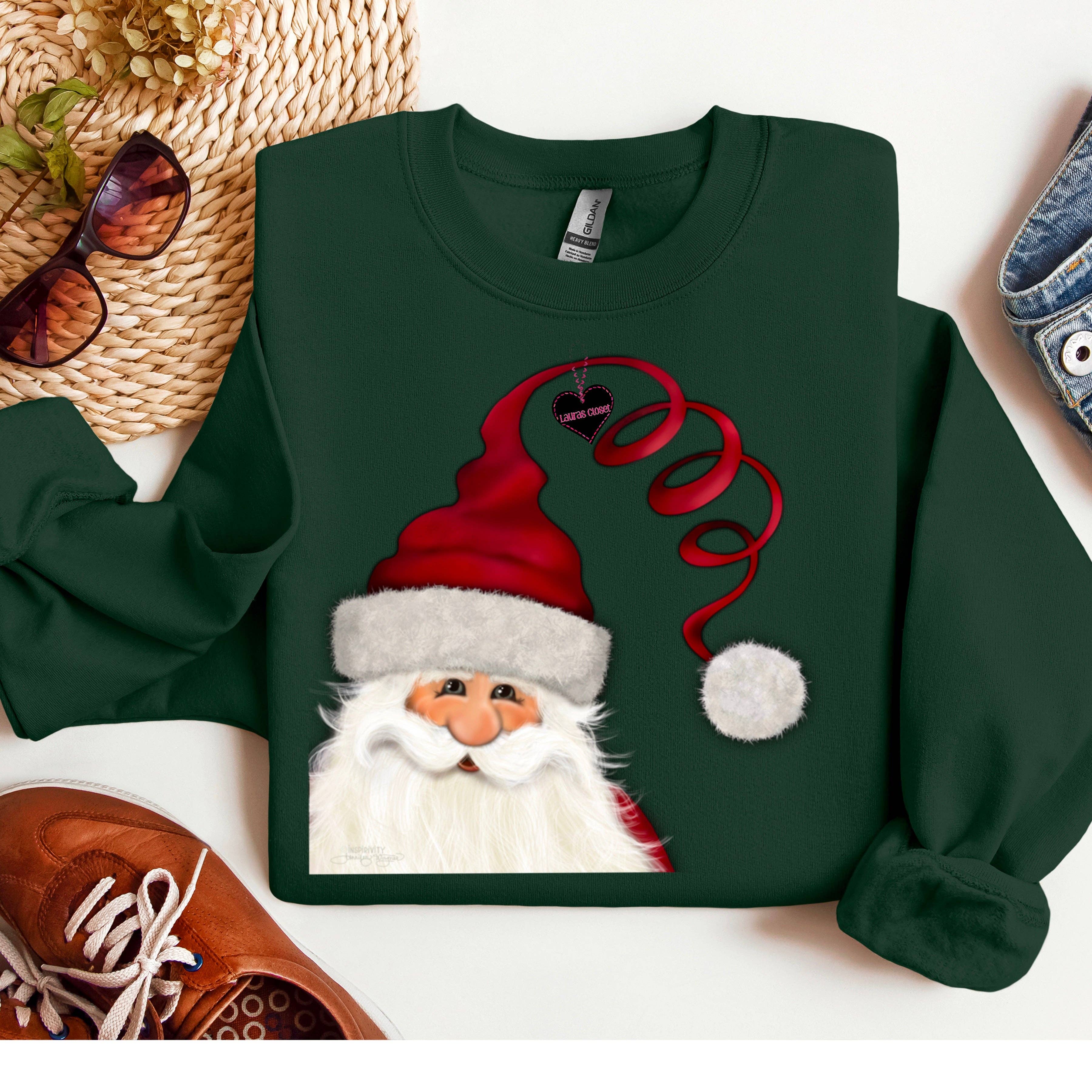 Lauras Closet - Venta al por mayor Camiseta serigrafiada - Mujer - CURLY HAT SANTA - Camiseta Gráfica3