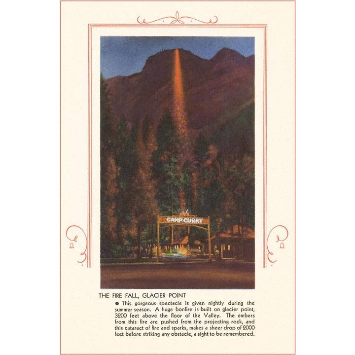Kunsttryk CA-555 Fire Fall, Glacier Point, Yosemite for engroshandel hos Found Image Press