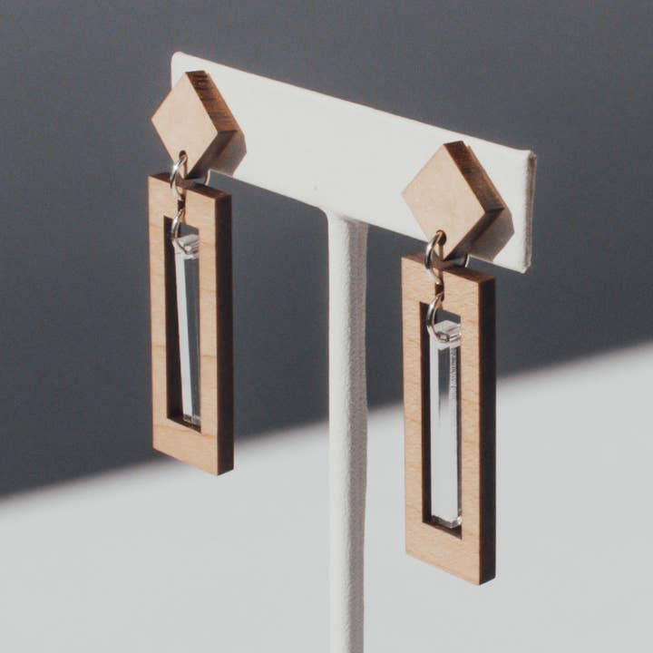 Rectangle Duo Drop Earrings for wholesale by Elise Design Company