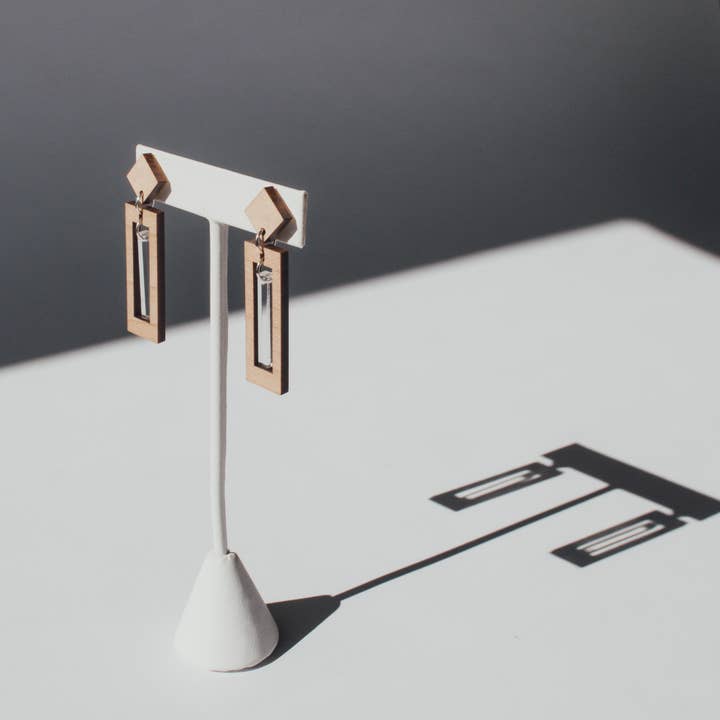 Boucles d'oreilles pendantes Rectangle pour la vente par Elise Design Company