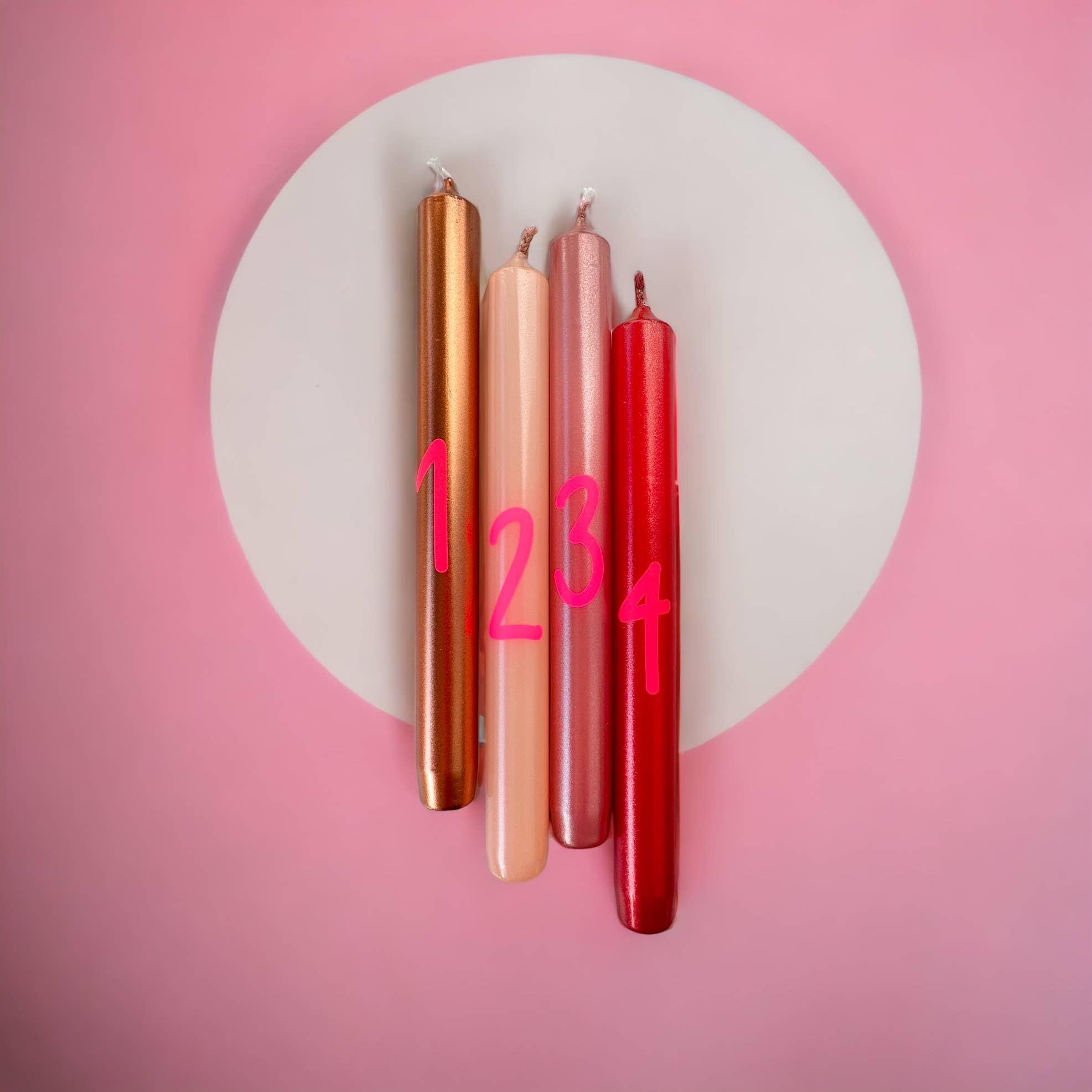 Pink Stories - Wholesale Tapered Candle/Candlestick - Graphic Lights * Countdown