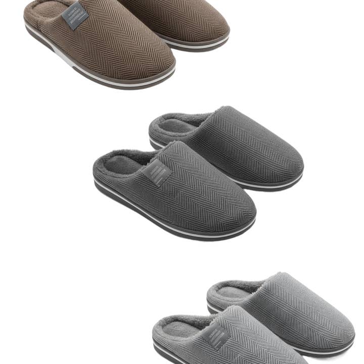 Heren Indoor & Outdoor Pantoffels – Assorti 12 Paar voor wholesale door FLUFFERY