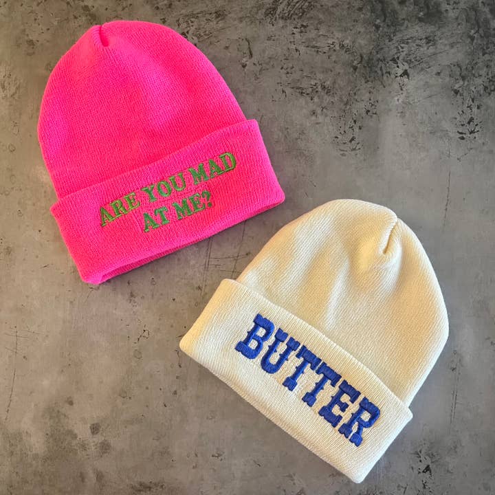 The Silver Spider - Wholesale Beanie - Women's - Are you mad at me knit beanie hat Made in America foodie