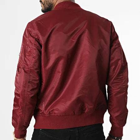MACKTEN - Wholesale Bomber Jacket - Men's - Men's burgundy bomber jackets3