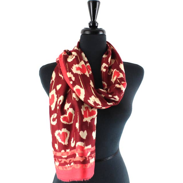 Pretty Persuasions - Wholesale Scarf - Women's - S24098 Hearts Afire Scarf w/Gold Metallic