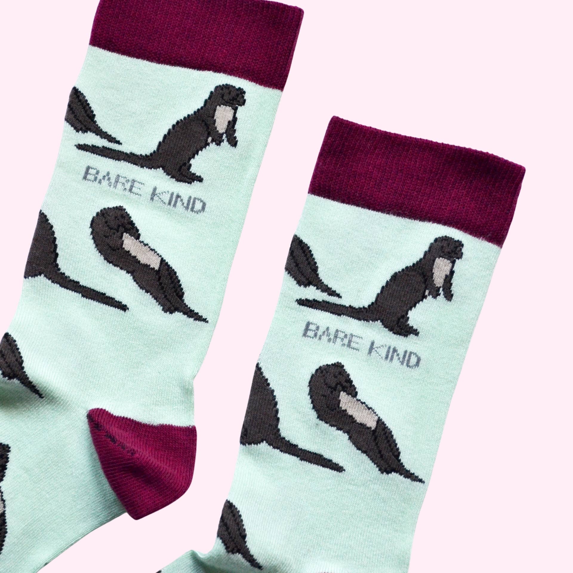 Bare Kind Socks - Wholesale Socks - Unisex - Otter Socks | Bamboo Socks | Pastel Green Socks2