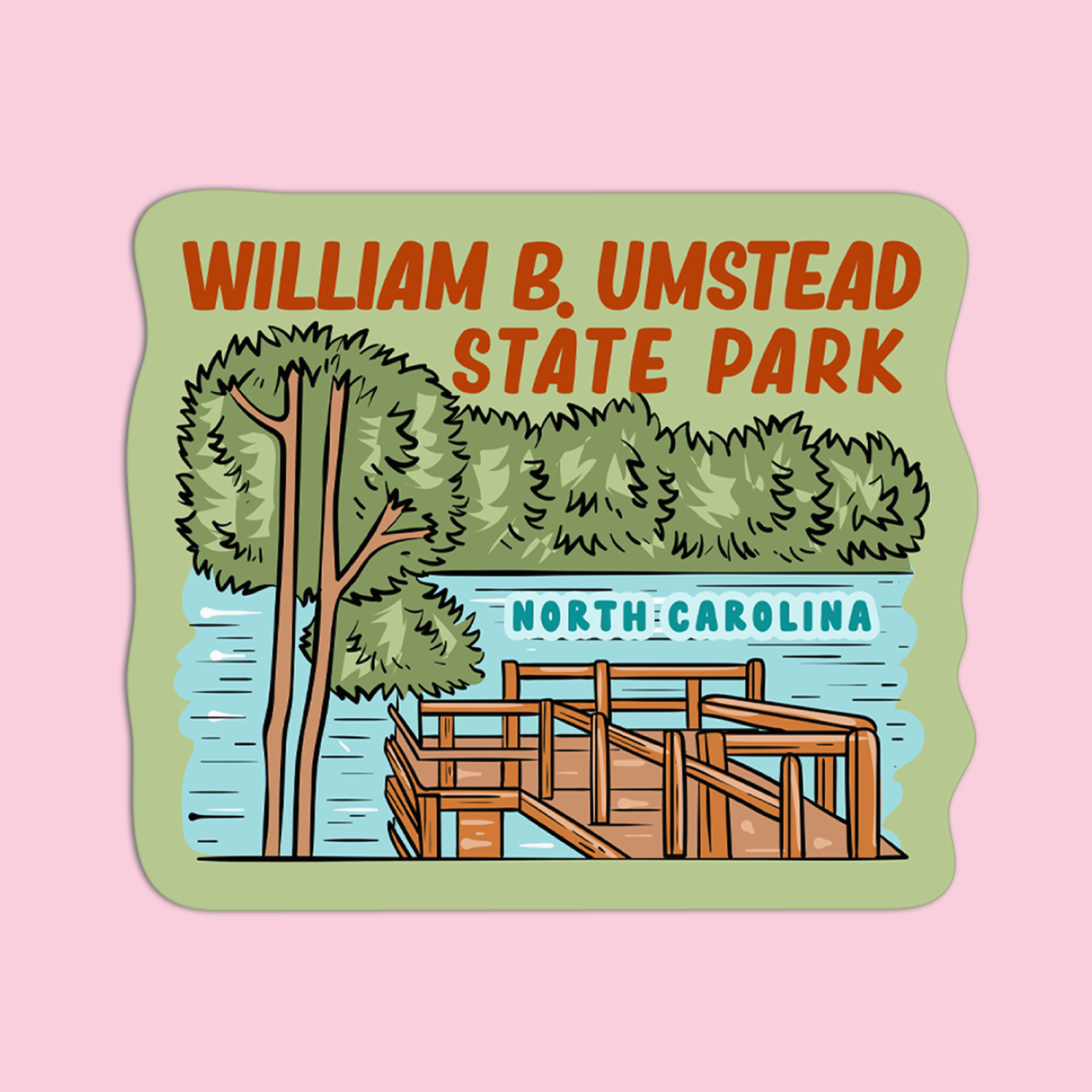 Girls Printing House - Wholesale Sticker - State Nature NC William B. Umstead State Textured Sticker1
