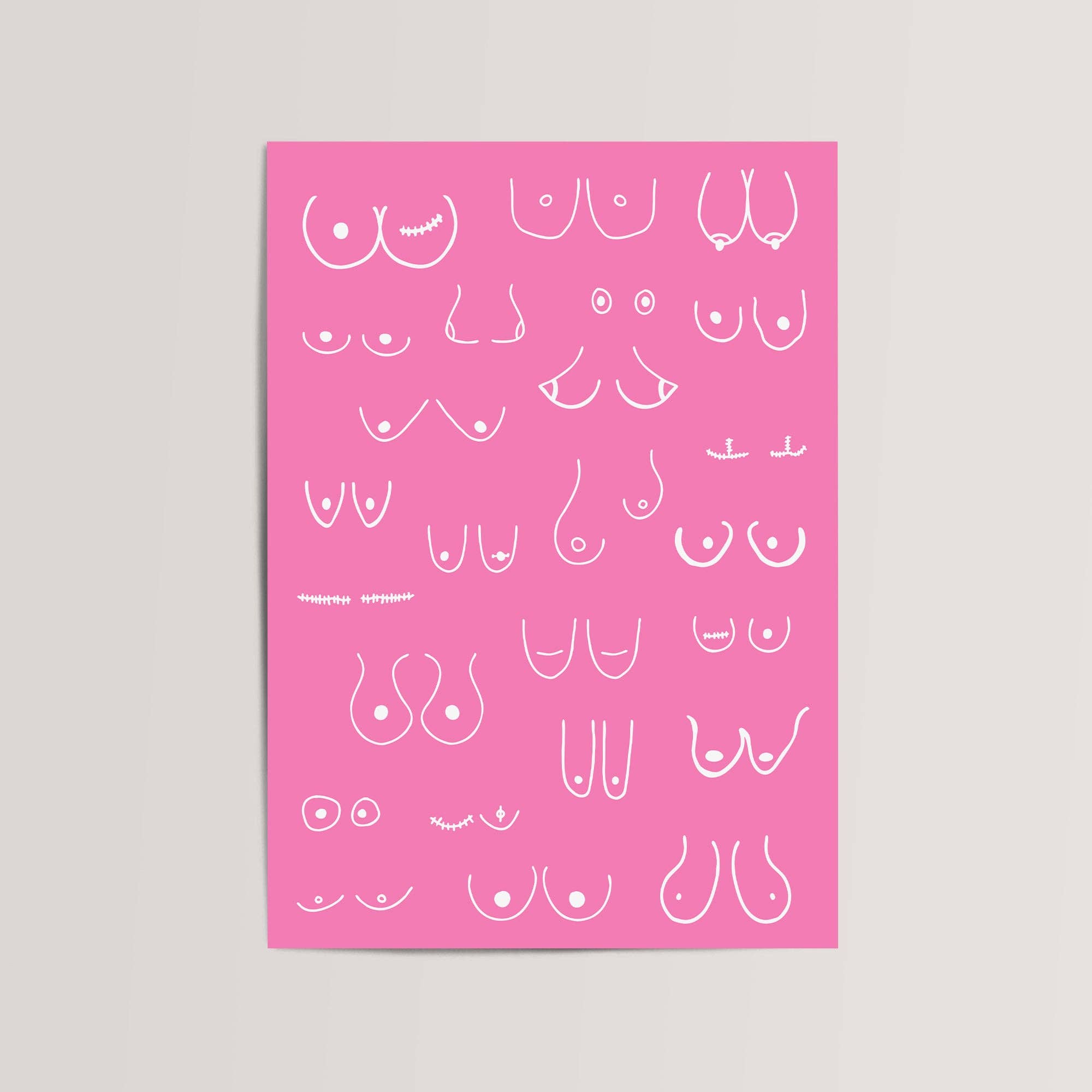 THE WALL HABITAT - Wholesale Poster - Boobs Feminist Art Poster Print2