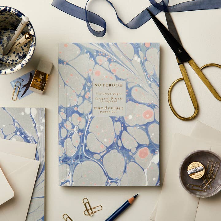 Blue Marble Notebook for wholesale by Wanderlust Paper Co