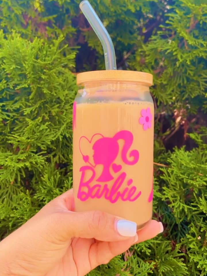 Barbie can glass pink for wholesale by Pink pretty designs