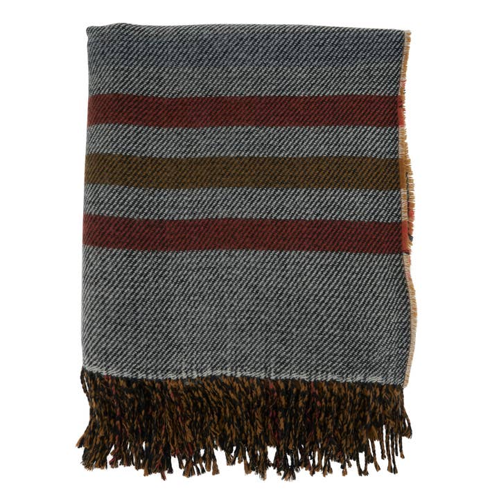 Rust Reversible Plaid Throw for wholesale on Faire