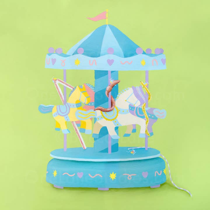One Lane Studios - Wholesale Art Print - Waldron's Long Weekend (Worm Carousel) Print1