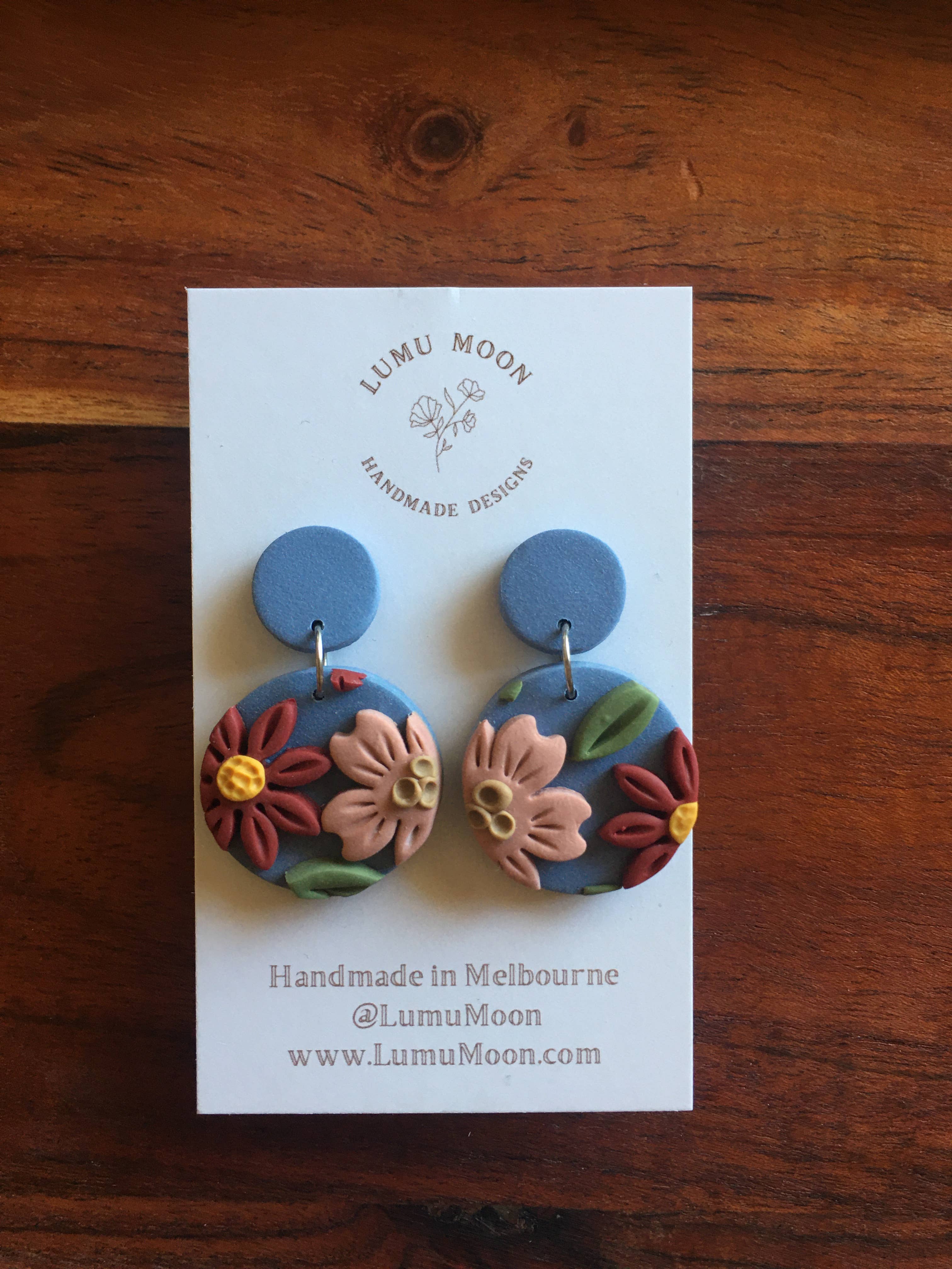 Lumu Moon Handmade Designs - Vente Boucles d'oreilles pendantes - Boucles d'oreilles pendantes Blue Sky Spring3