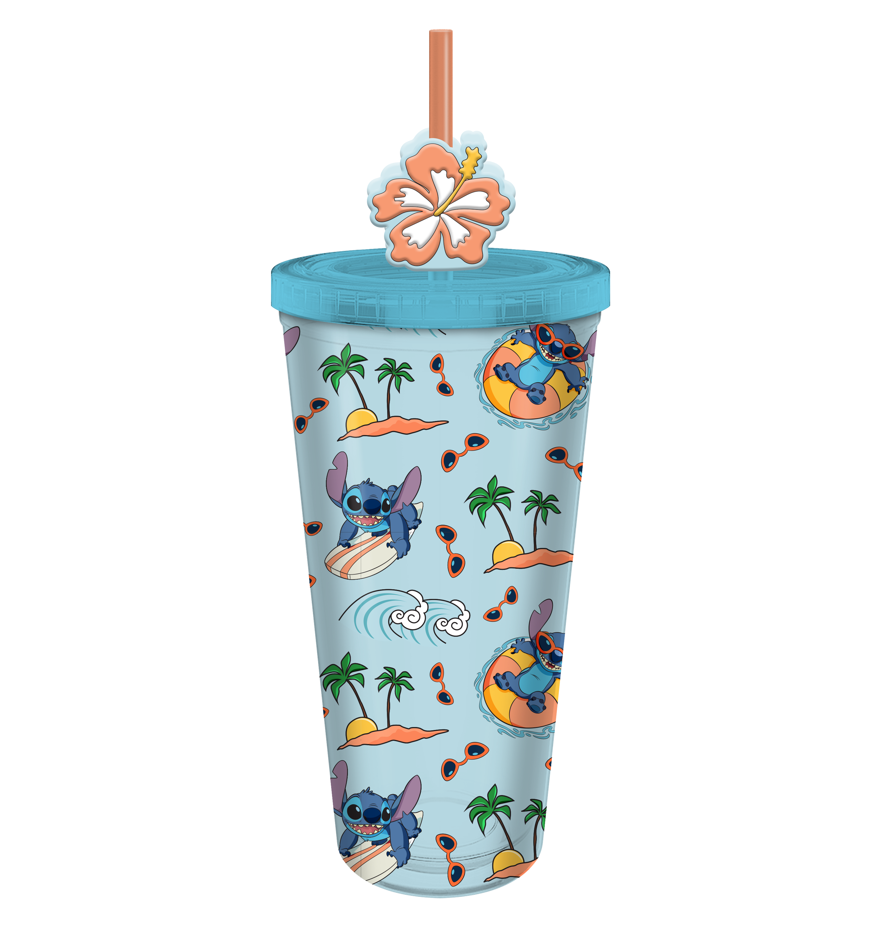 Lilo & Stitch 24oz. Plastic Cold Cup w/ Lid and Topper Straw