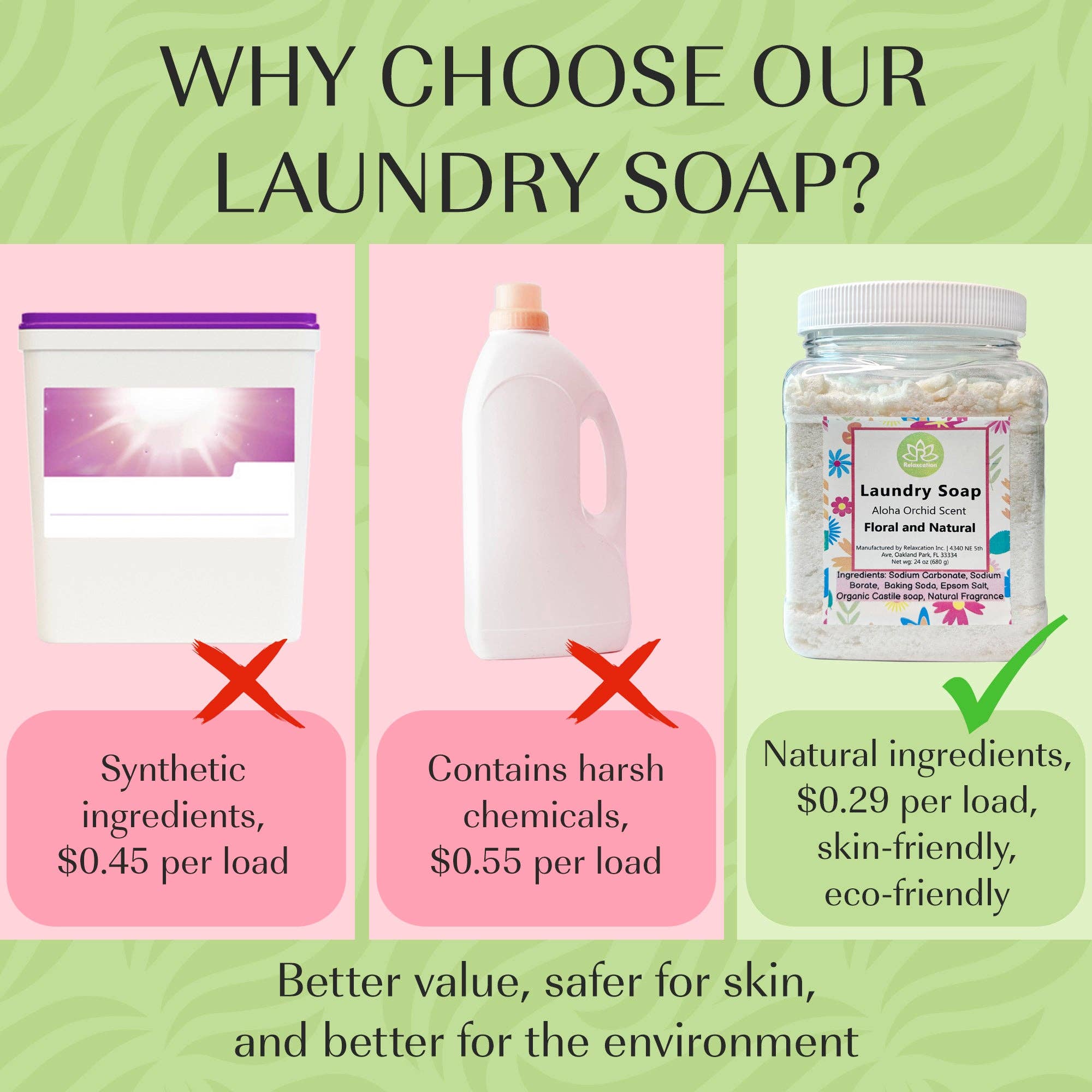 Relaxcation - Wholesale Laundry Detergent Powder/Pods - Laundry Soap Detergent Gentle Cleaning Aloha Orchid 24oz7