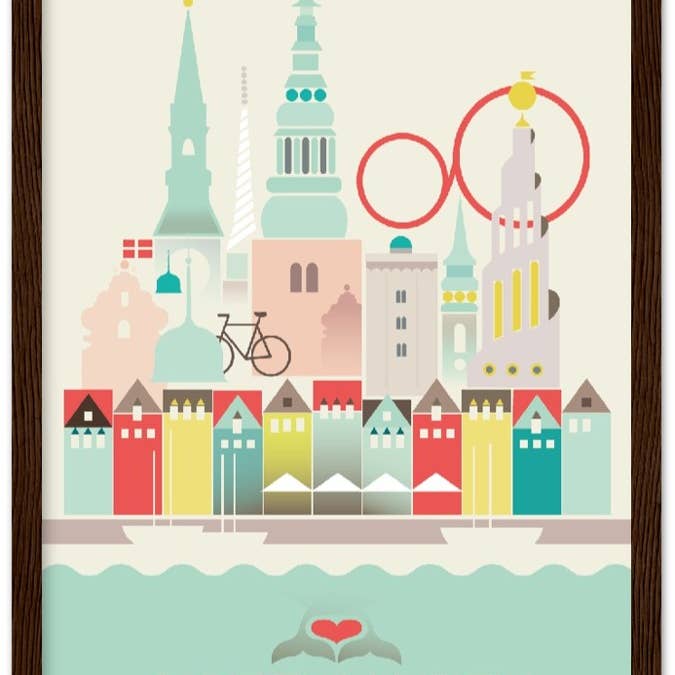 Copenhagen Premium Matte Paper Wooden Framed Poster for wholesale by Max & Oscar