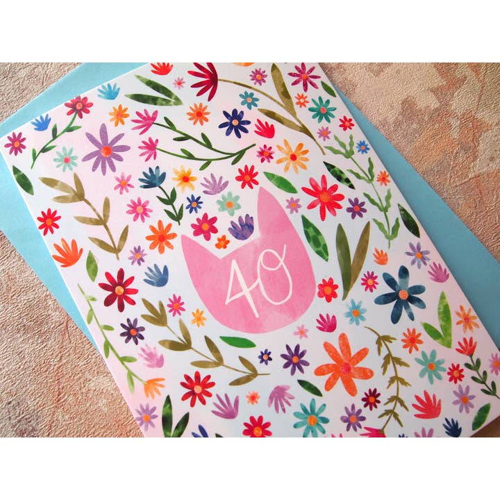 I LIKE CATS – wholesale Birthday card – 40th Birthday Cat themed birthday card4