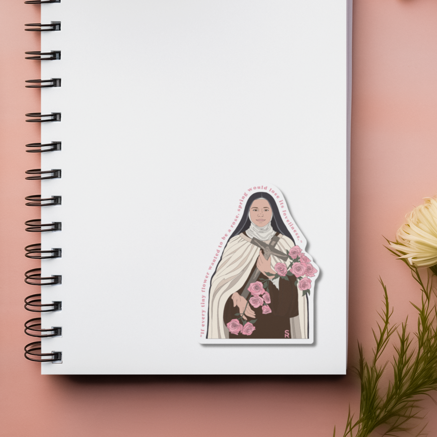 Sock Religious - Wholesale Sticker - St. Therese Wildflowers Sticker1