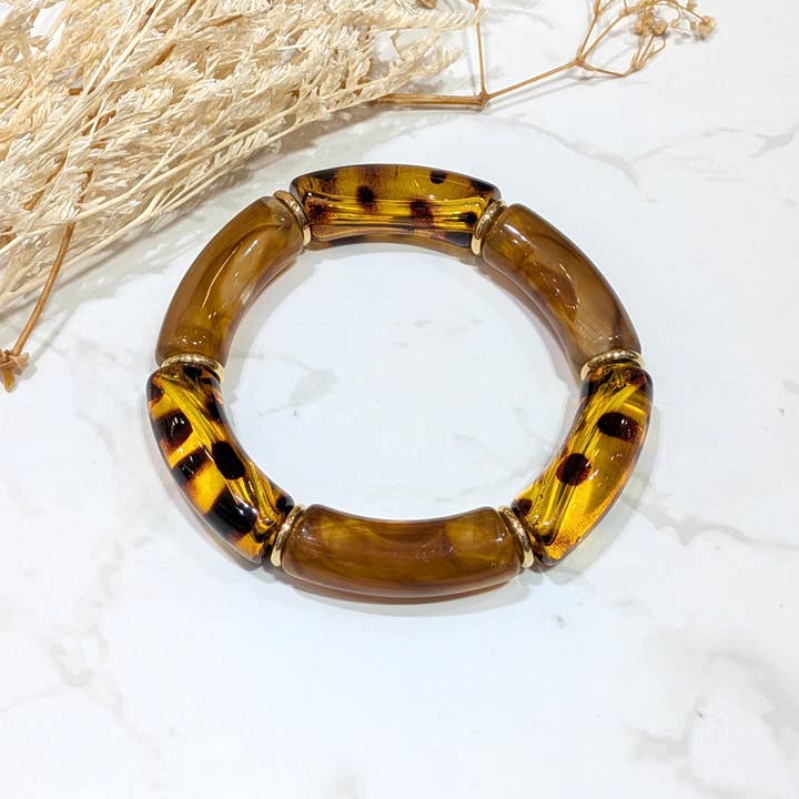 LOLO & YAYA - Wholesale Link & Chain Bracelet - Elastic bracelet 1cm Kecy resin4