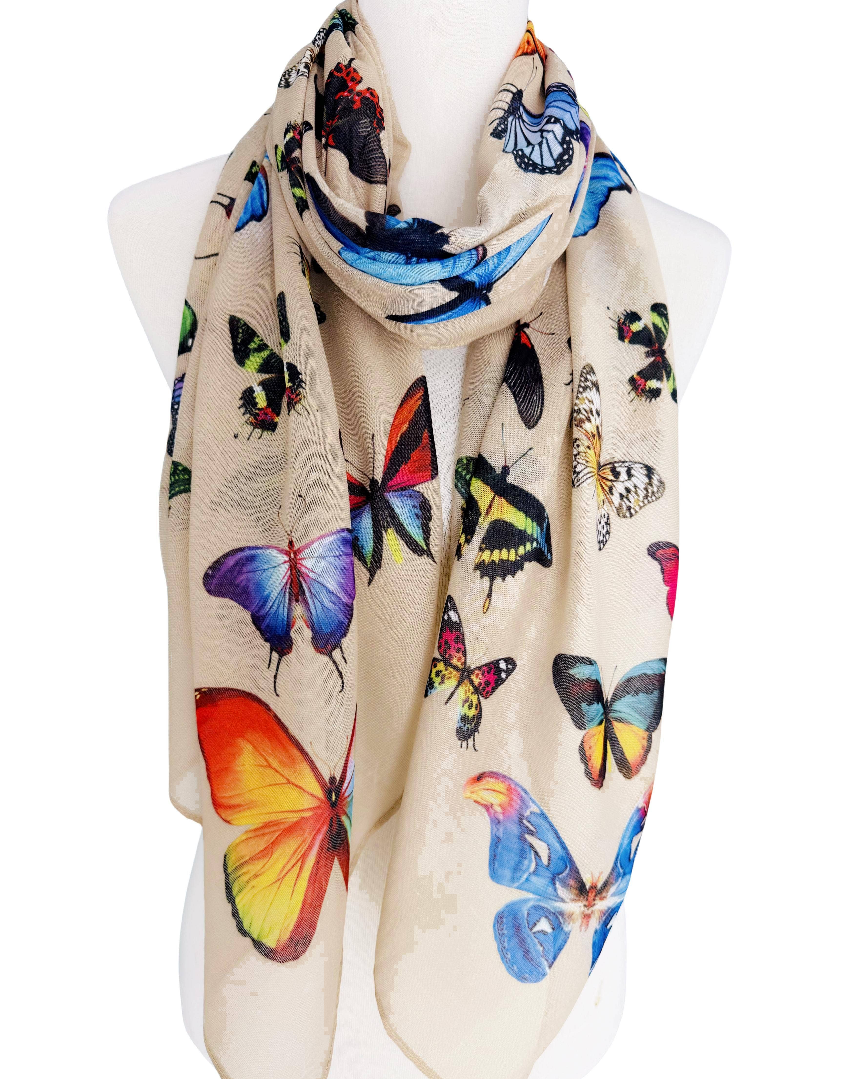 JC Sunny Fashion - Wholesale Scarf - Women's - JC021042 JC Signature Multicolor Butterfly Scarf6