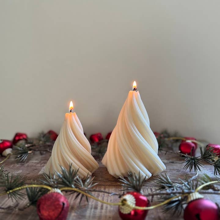 Twisted Tree Candle, Christmas Tree Candle, Christmas Candle for wholesale by Dolce Cuore Candles