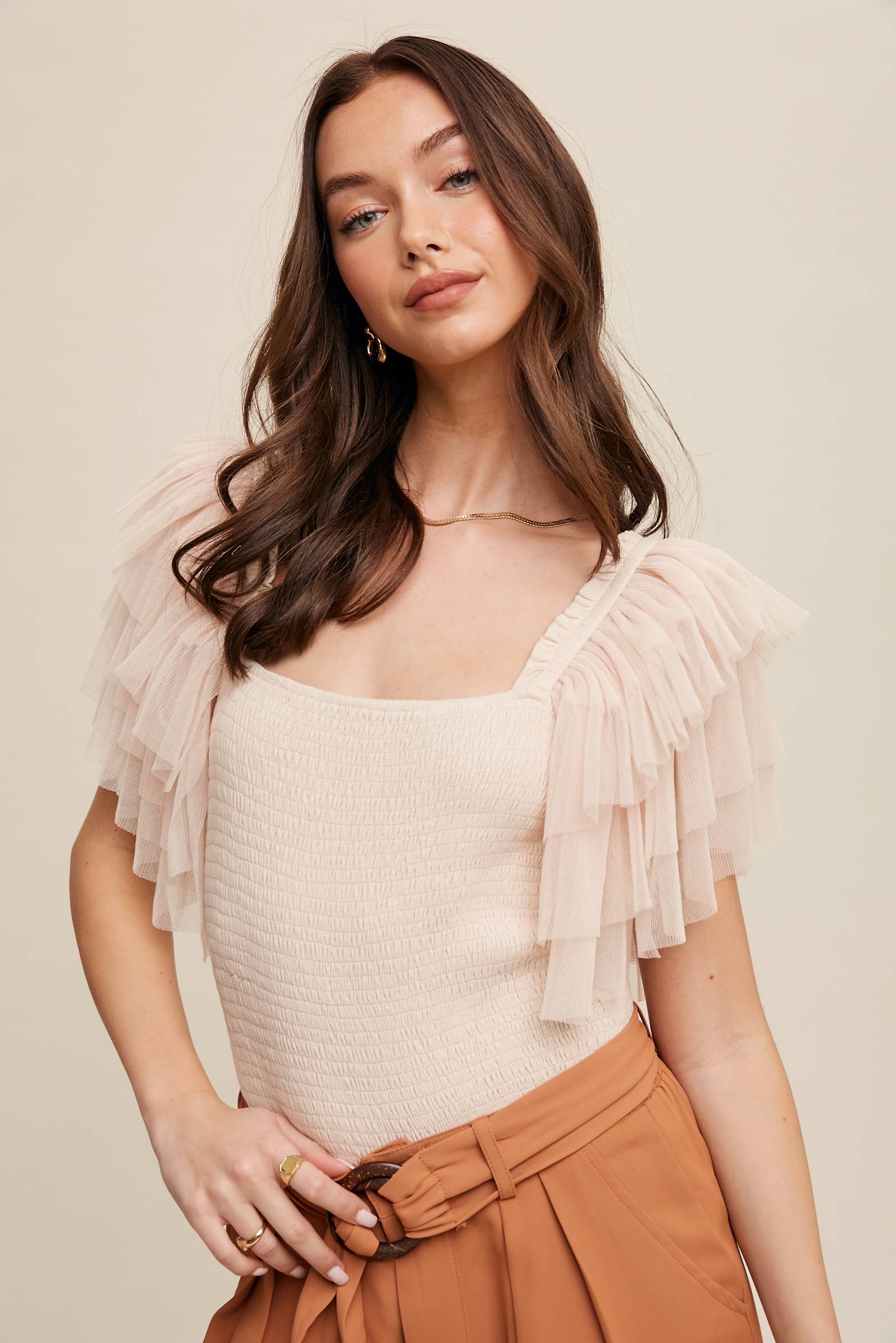 Listicle – Bodysuit - Mulher por atacado – Body Elegância Plissada5