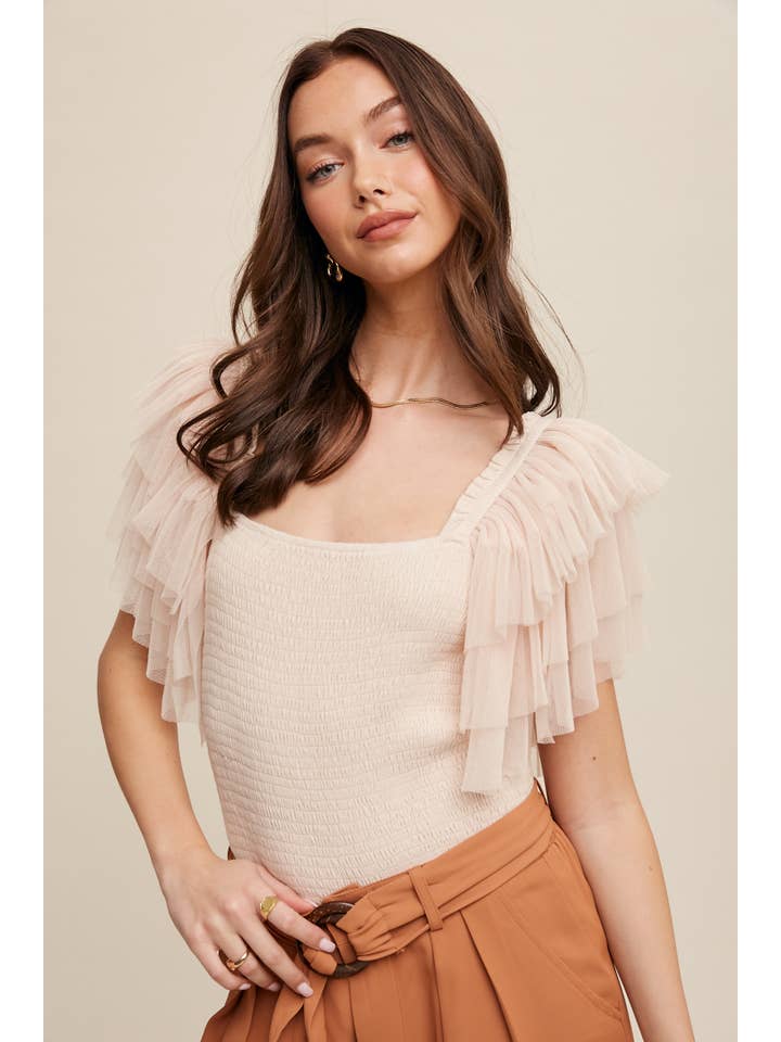 Listicle – Bodysuit - Mulher por atacado – Body Elegância Plissada5