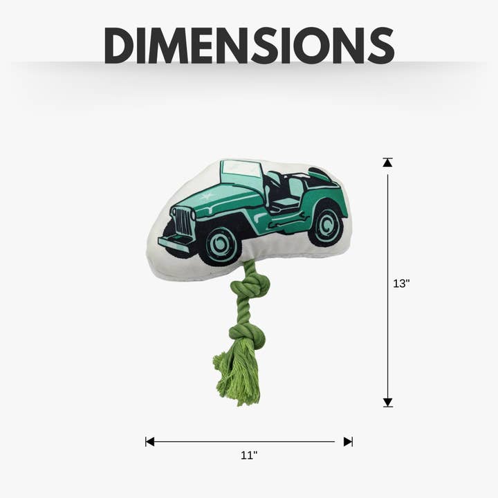 Jojo Modern Pets - Vendita all'ingrosso Peluche - Cani - Peluche da masticare per cani Retro Army Jeep con doppie cuciture4