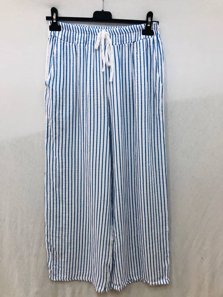 Mimi & Gogo - Wholesale Pants - Women's - Cotton gauze pants with stripes @906771_PaGazeRayure10