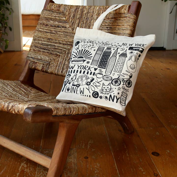 Calhoun & Co. - Wholesale Tote Bag - Unisex - New York City Canvas Tote Bag with Zipper Closure1