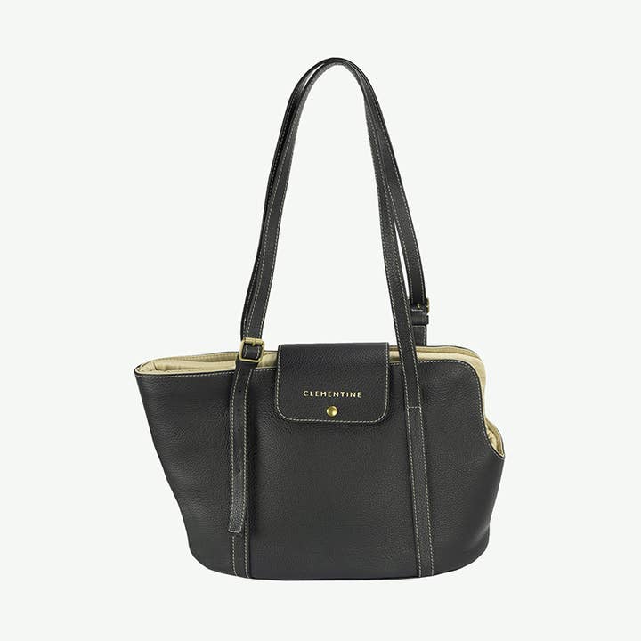 Cadogan Leather Carrier - Black for wholesale by Clementine est dogs