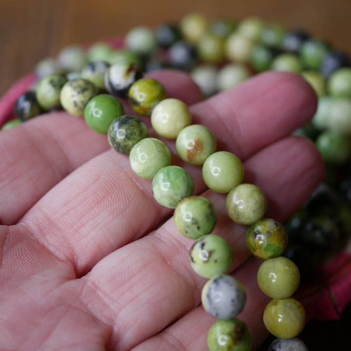 Superior Stones & Gifts INTL LLP – Engroshandel Perlearmbånd – Gemstone Stretch Armbånd Grøn Serpentin naturlig2